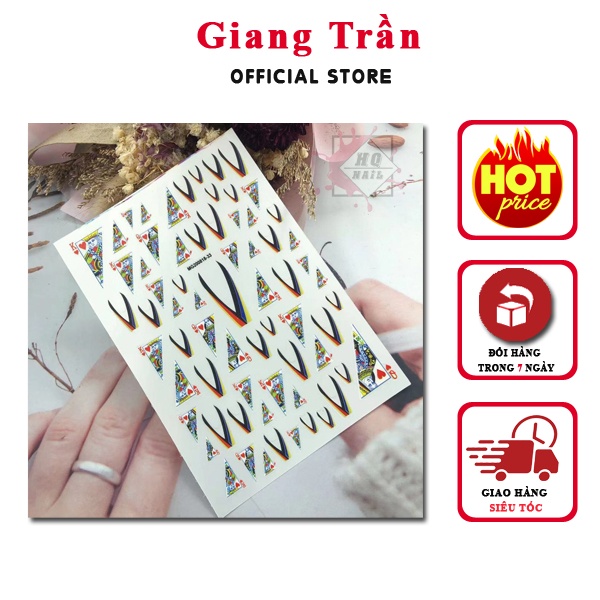 Stick lá bài cơ rô tép bích làm nail cực HOT năm mới 2021