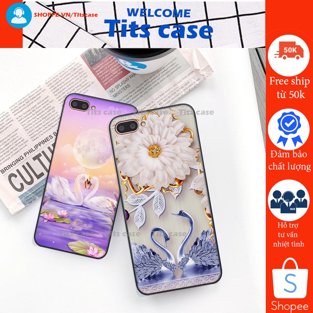 Ốp lưng  Oppo A3S / A1K /A5 2018/ REALME C2/C1 in hình thiên nga,hoa may mắn, đặc sắc ĐỘC - LẠ - BỀN