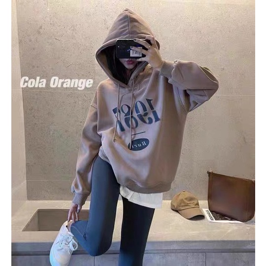 Hoodie Nam Nữ Số 1987 Mũ To Tay Bồng Unisex Dáng Rộng Uzzlang Sweater Hot Trend