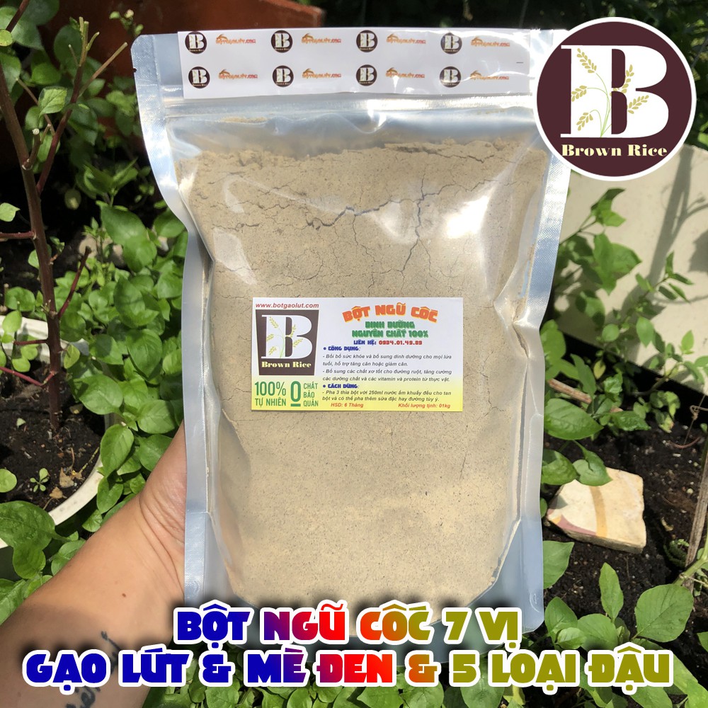 BỘT NGŨ CỐC 7 VỊ BROWN RICE 1kg ( 5 loại đậu, gạo lứt, mè đen )