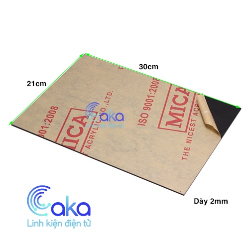 Tấm Nhựa MICA Đen Bóng Không Xuyên 2mm Kích Thước A4 - Làm Mô Hình, Quảng Cáo, Biển Hiệu..