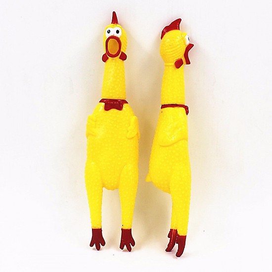 gà cao su màu vàng bóp kêu tít tít éc éc