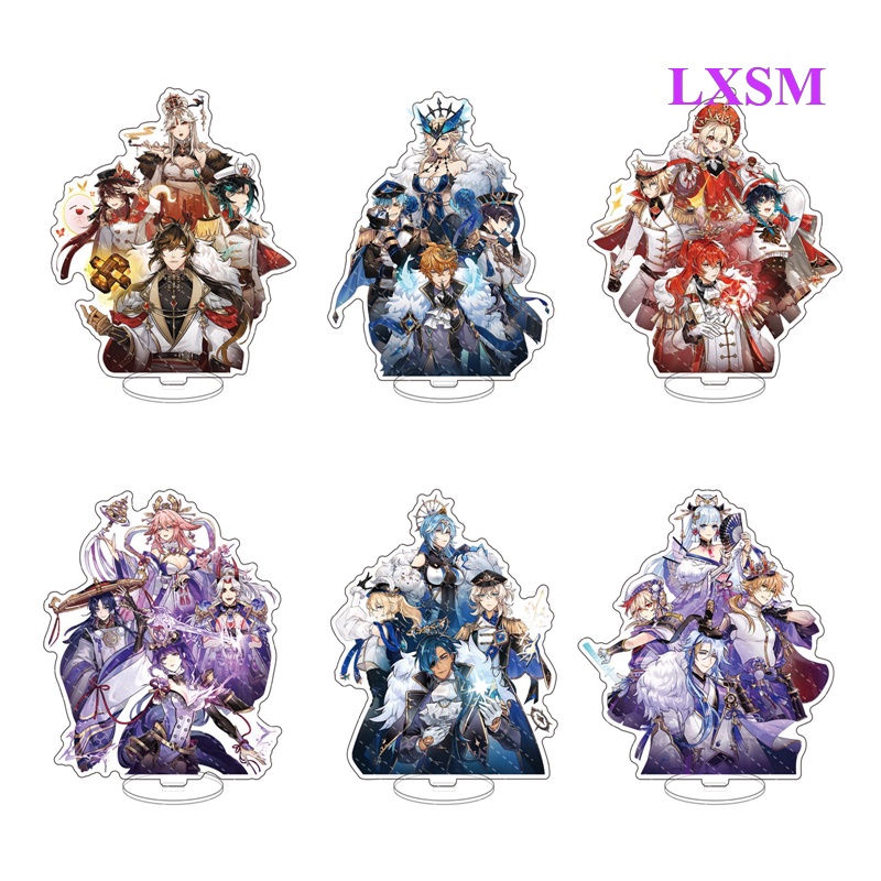 Lxsm Mô Hình Anime Genshin Va Chạm Xiao Venti Hutao Zhongli Đứng Để Bàn Trang Trí