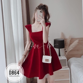 Đầm nhung đỏ bigsize hai dây dự tiệc sang chảnh