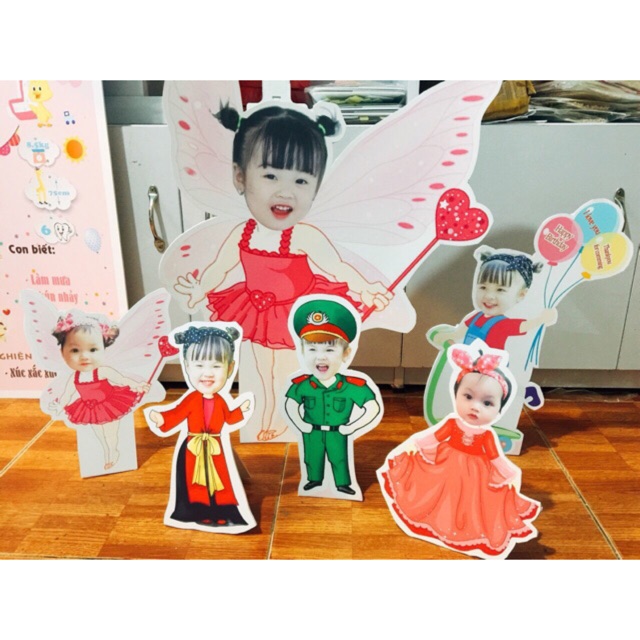 Hình chibi bé trai, chibi bé gái thiết kế 40cm trang trí sinh nhật, thôi nôi, đám cưới