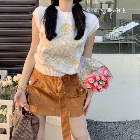 Áo Sweater Sát Nách Cổ Tròn Thời Trang Xuân Hè Cho Bé Gái