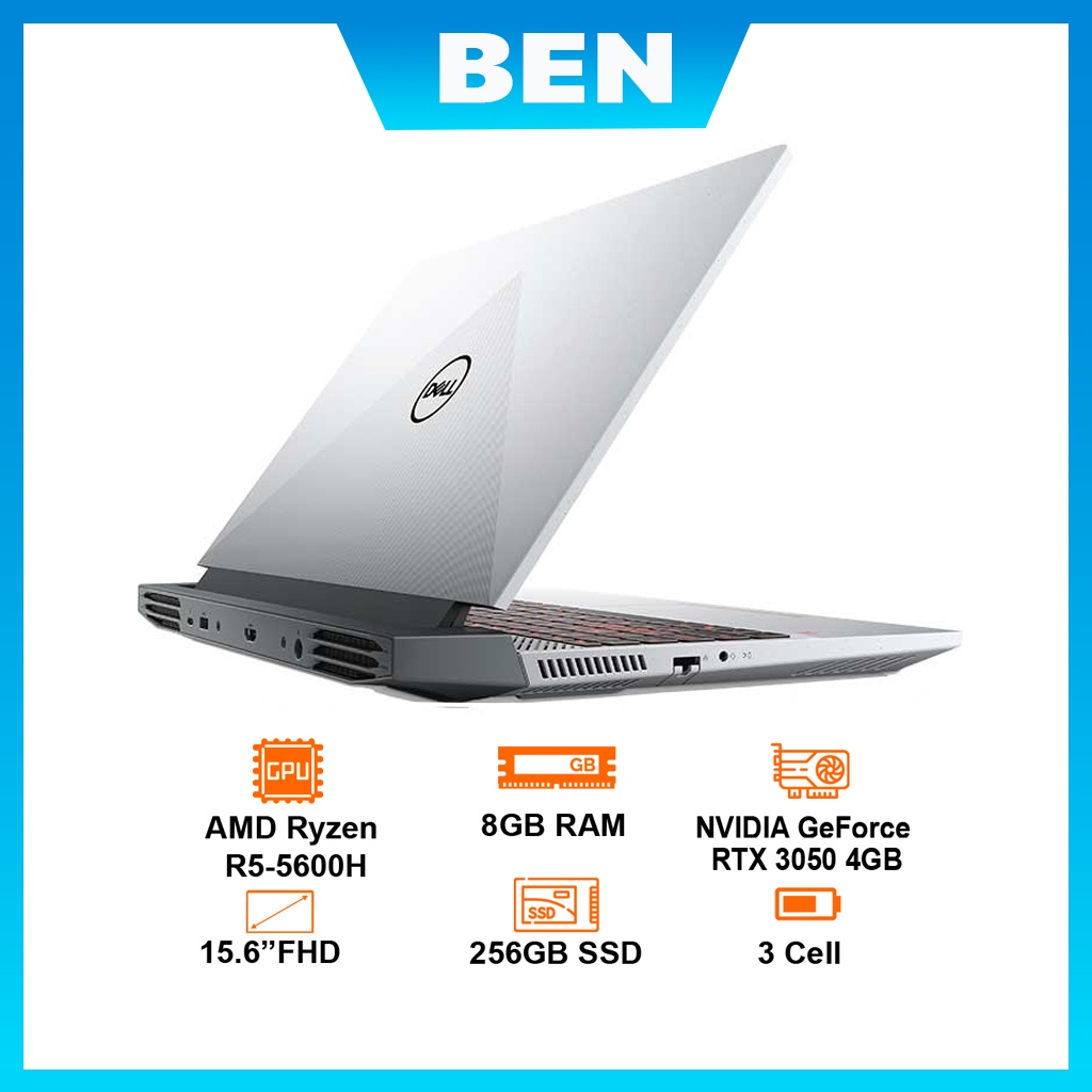 Máy tính Laptop DELL G15 G5515C (P105F004CGR) /Ryzen 5-5600H/RAM 8GB/256 GB SSD/RTX 3050 4GB/ 15.6''FHD