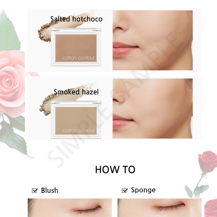 Cotton blusher & Contour  cheek powder touch Face Makeup 15 colors