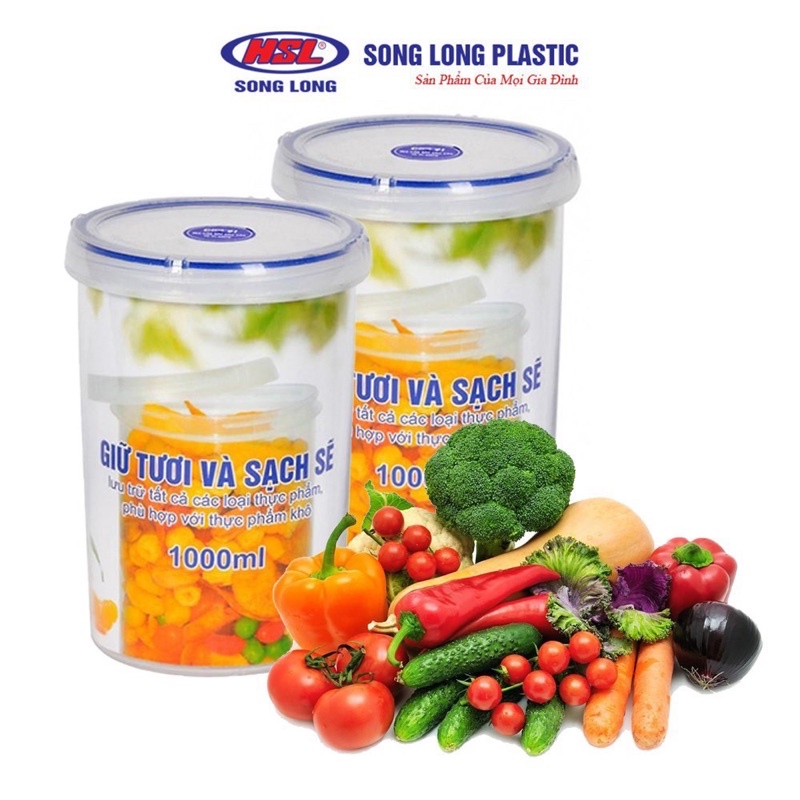 HỘP THỰC PHẨM TRÒN 1000ml - 2408 Song Long