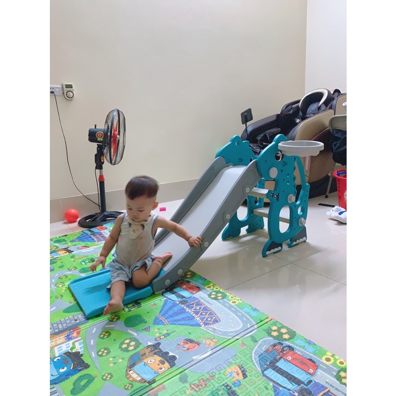 Cầu trượt cho bé, cầu tuột trẻ em khủng long kèm phụ kiện bảo hành 12 tháng