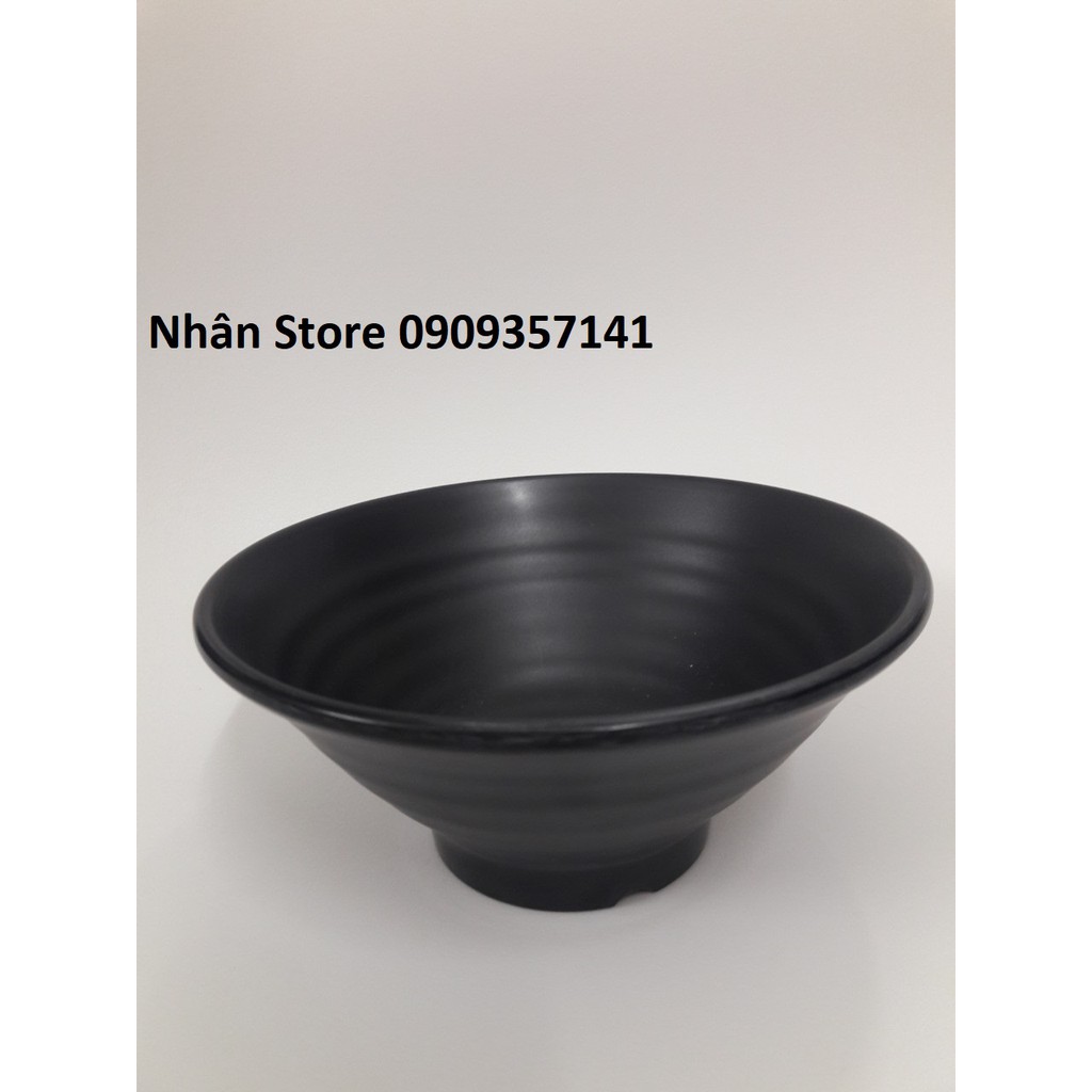 Tô nhỏ bán mì bún phở nhựa Melamine size 16cm Nhám đen Ms X17N (Ảnh thật)