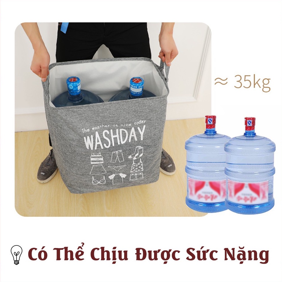 Giỏ Đựng Quần Áo Bằng Vải Cỡ Lớn , Túi Đựng Chăn Màn Đa Năng Washday Có Thể Gấp Gọn 88307 SLGD