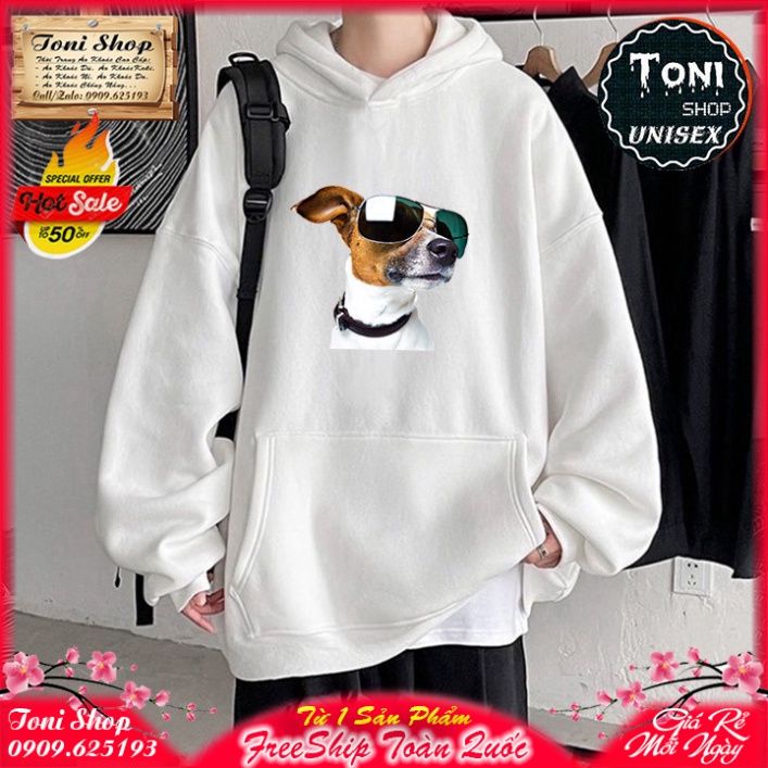 ÁO HOODIE Puppy Đeo Kiếng - In Pet Siêu Bền Siêu Đẹp (HD6020 - Kèm Ảnh Thật) (TONI SHOP)