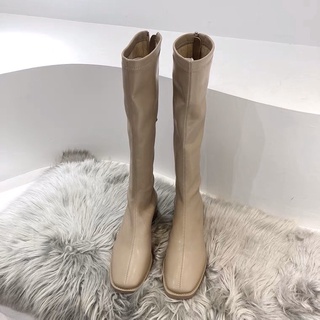 [Có ảnh thật] Boot nữ, boot đùi nữ da PU mềm đế 3cm