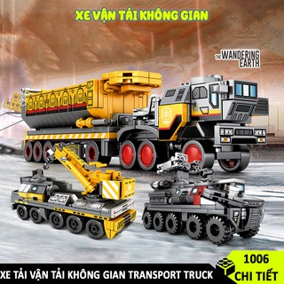 [1006 CHI TIẾT] COMBO 4 Bộ Đồ Chơi Lắp Ráp Xe Vận Tải Không Gian WANDERING EARTH Xe Quân Đội