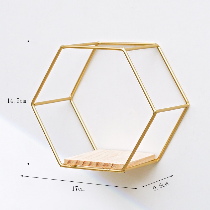 Giá treo tường hình lục giác trồng cây cảnh, để đồ trang trí nhà cửa, phòng khách