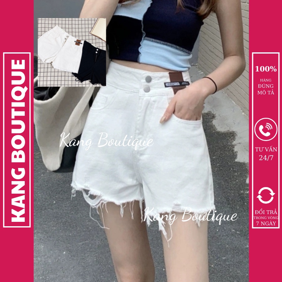 Quần short jeans nữ bigsize quần đùi ỐNG RỘNG LƯNG CAO rách gấu mặc ở nhà Kang Boutique Mã QD002 | BigBuy360 - bigbuy360.vn