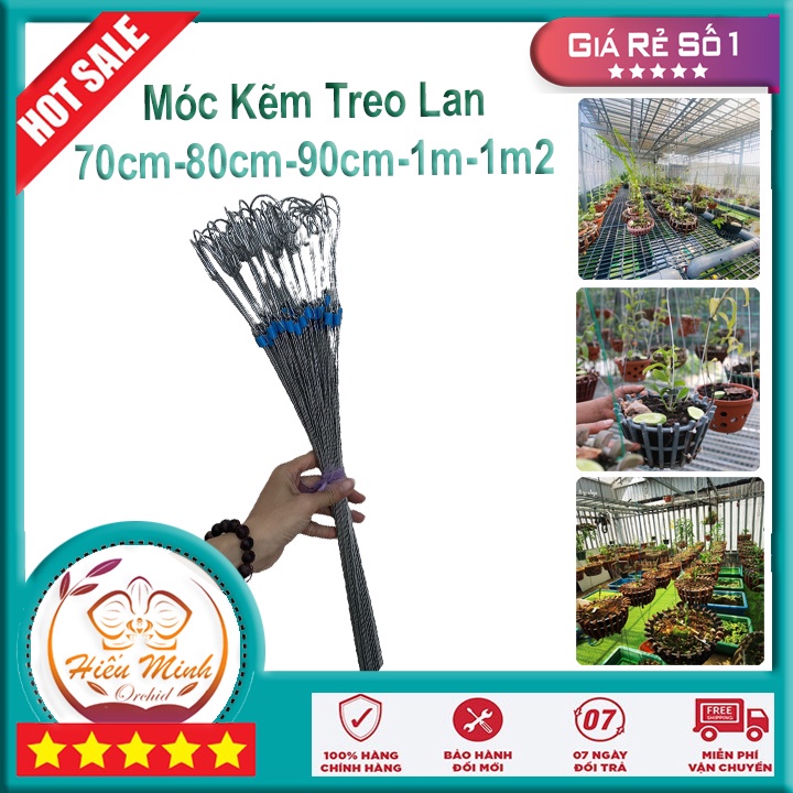 Móc Kẽm Treo Lan 70cm, 80cm, 90cm, 1m, 1m2 Vật tư trồng Lan, Chịu được sức nặng Tiện lợi cho việc treo chậu Hoa Lan