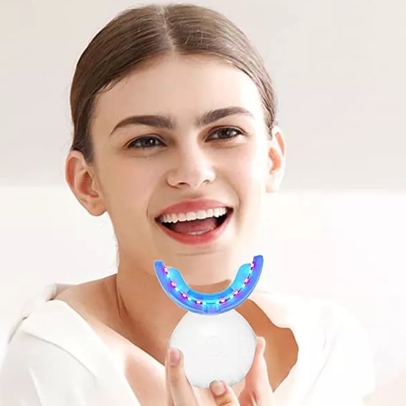 Máy LED tẩy trắng răng Ultimate, Extra + sạc không dây, 16 LED, chống nước, làm trắng răng nhanh x2