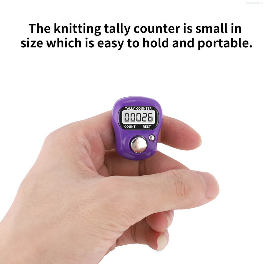 Máy đếm điện tử cầm tay cho nhà bếp amigurmi tím/ xanh lá hiển thị màn hình lcd tiện dụng