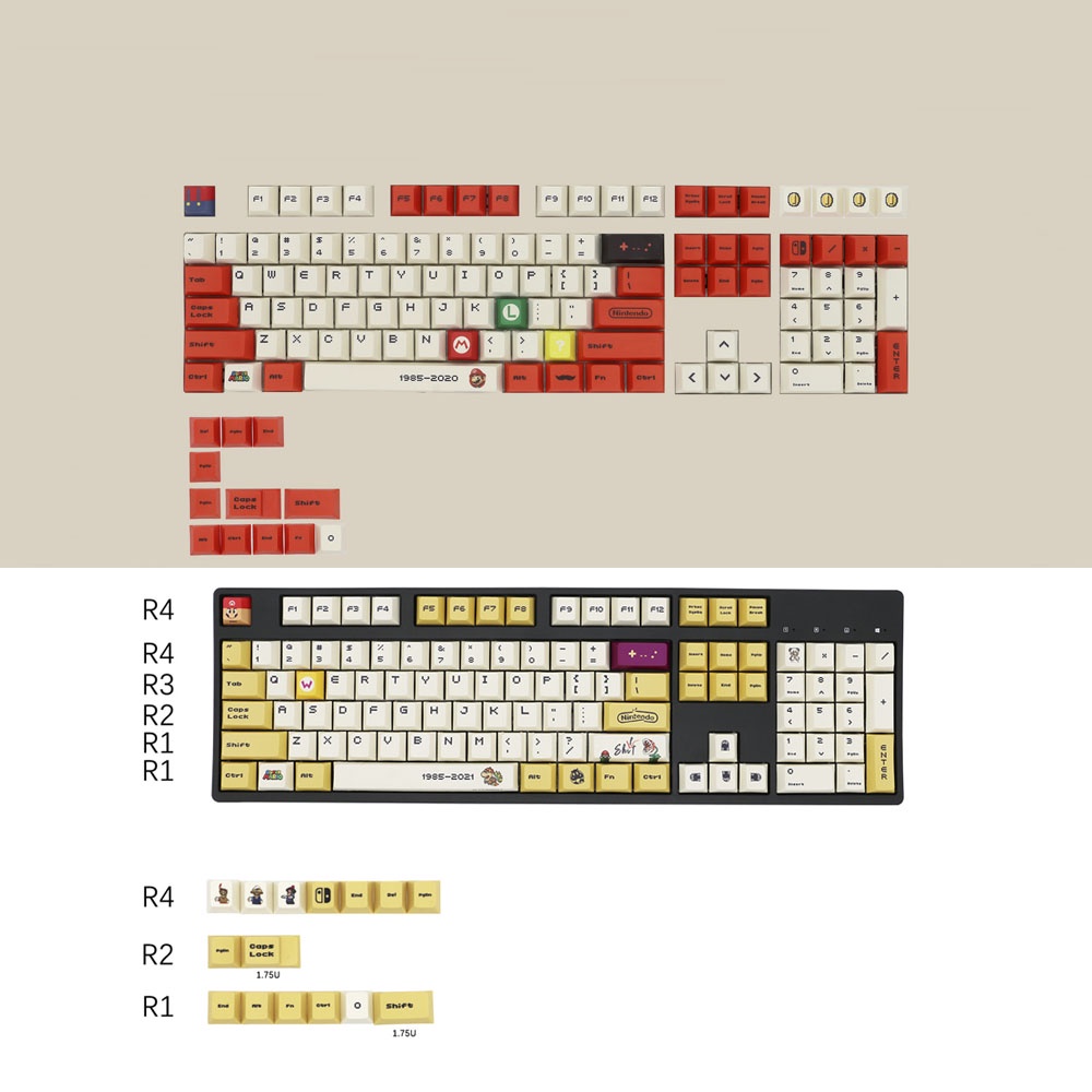 Bộ Keycap Mario Profile Cherry  cho bàn phím cơ