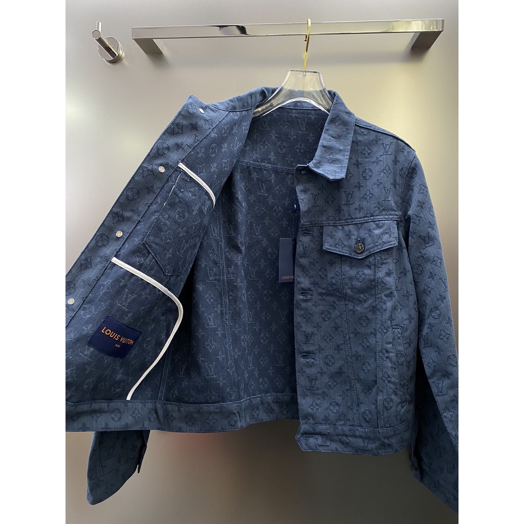 Áo khoác denim jacquard nữ thời trang cao cấp Louis Vuitton LV