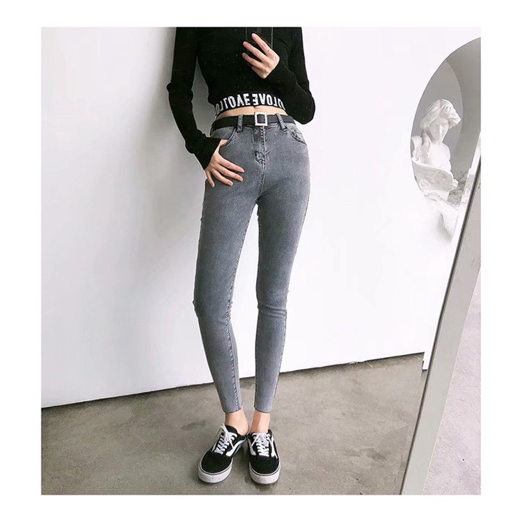 Quần jean nữ Bigsize 9 tấc lưng cao, màu xám bạc (nâu cà phê sữa) siêu đẹp dành cho người béo 60kg đến 90kg 4192