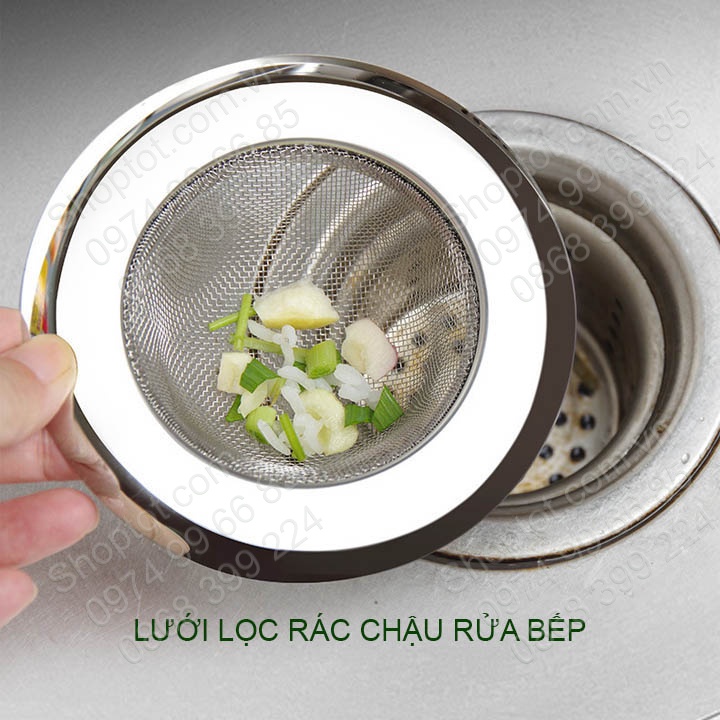 Lưới lọc rác gắn chậu bếp bằng inox không gỉ