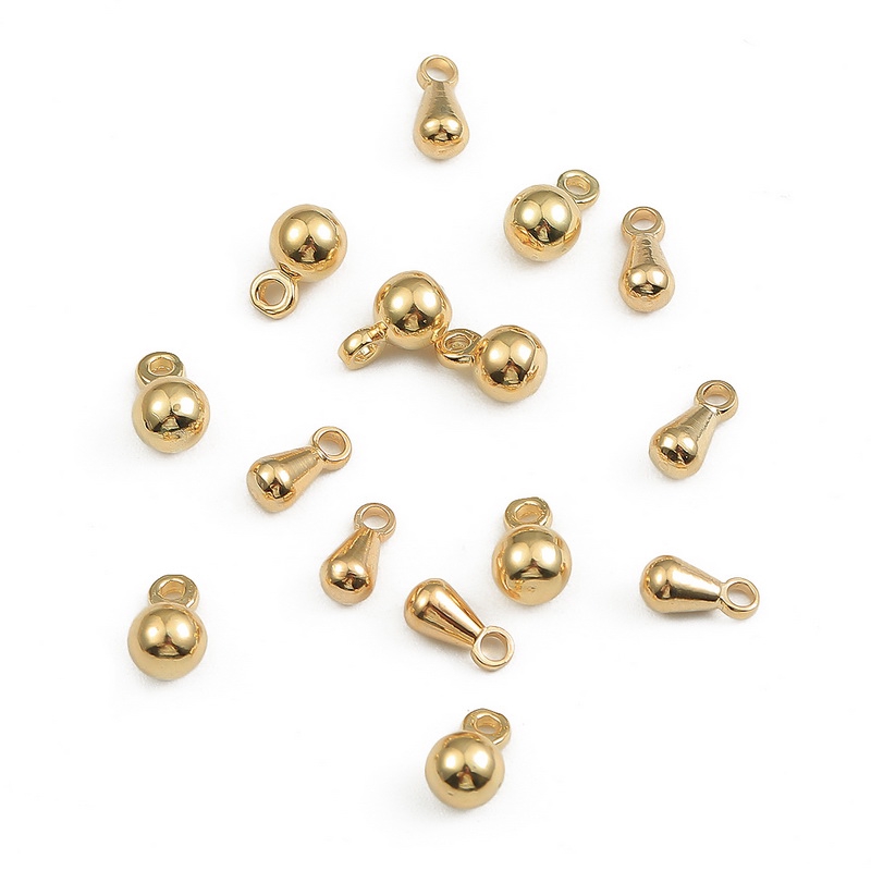 Set 20 đuôi dây nối dài hình giọt nước bằng đồng mạ vàng 18k dùng làm trang sức diy