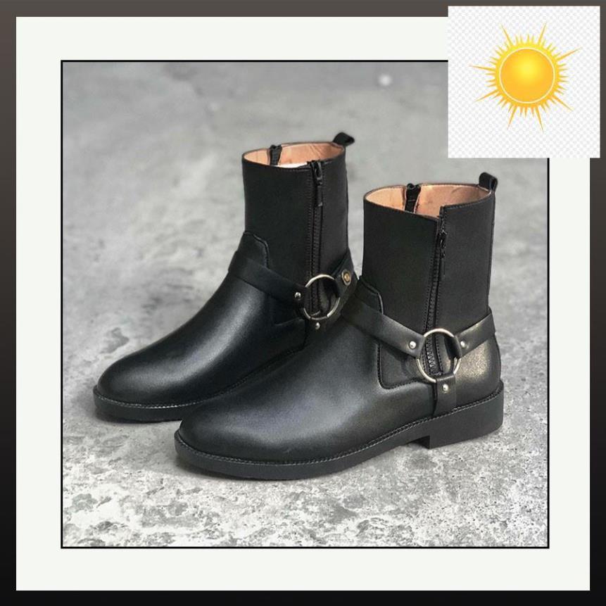 ️🥇 Giày Harness boots cao cổ thời trang nam chất liệu da bò da lộn đế độn 3.5cm ️🥇
