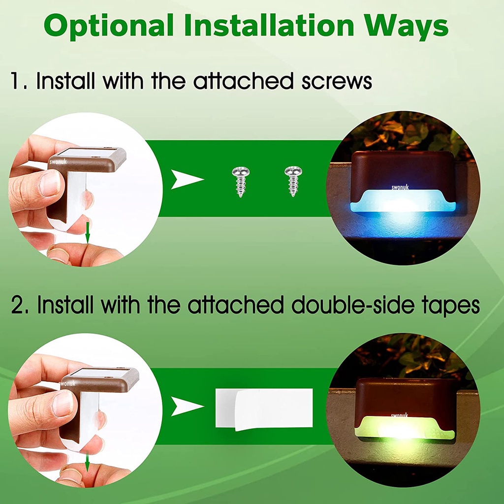 Đèn Led Năng Lượng Mặt Trời Chống Thấm Nước Chiếu Sáng Lối Đi Sân Vườn/ Hàng Rào/ Lối Đi