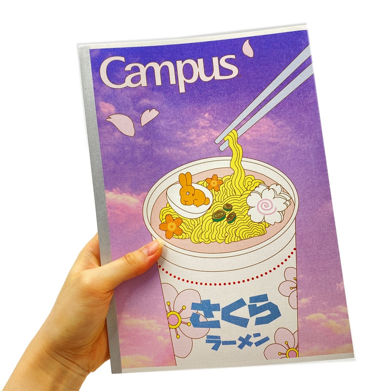 Bộ 5  Vở B5 200 Trang Campus Kawaii - Kẻ Ngang Có Chấm - Mẫu 1 - Màu Tím - KOKUYO