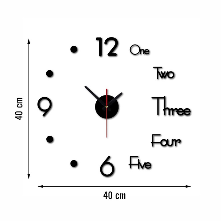 Đồng hồ dán tường độc đáo mới lạ - Đồng hồ trang trí nhà cửa (DHD40)