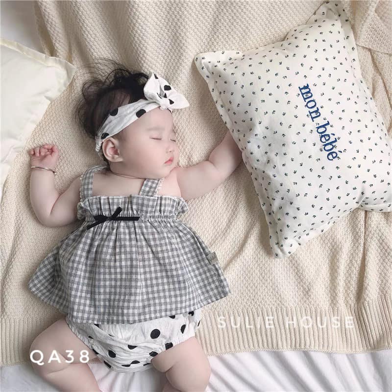 Set quần áo 2 dây kèm băng đô - QA38