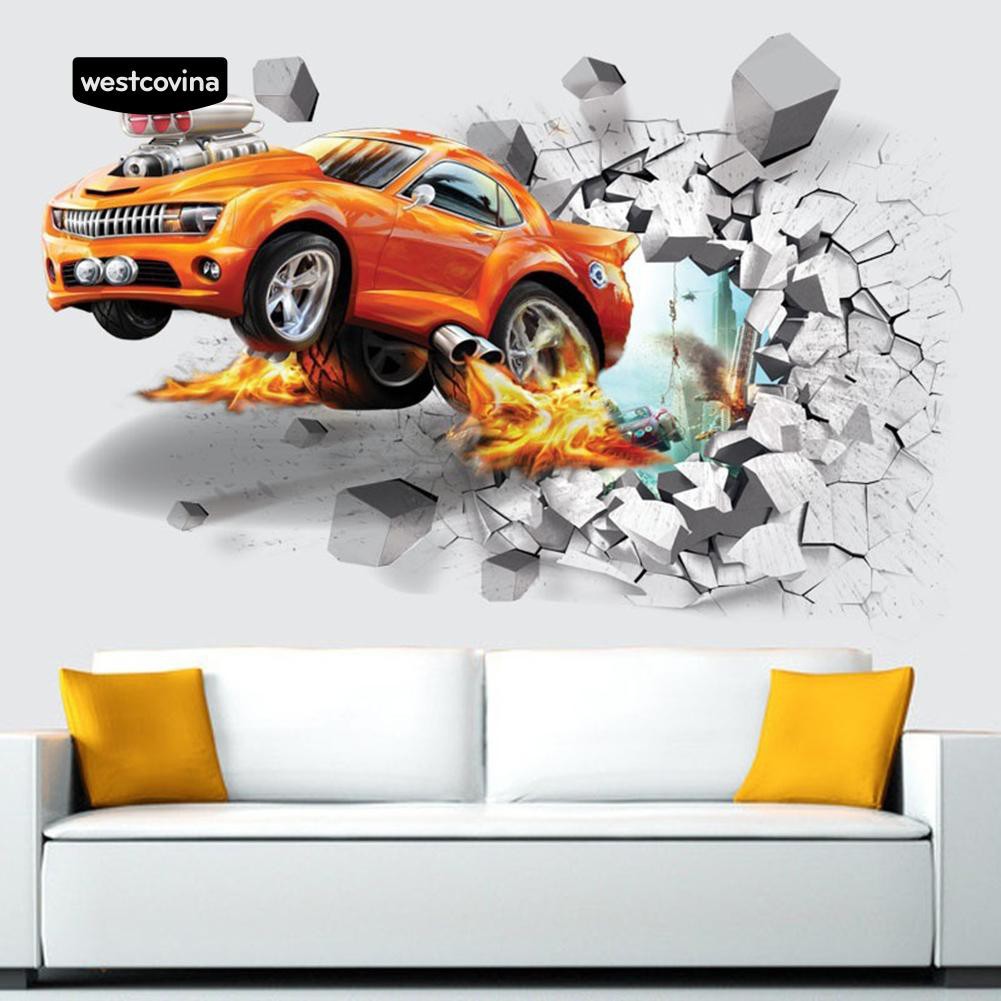 Miếng Dán Tường Trang Trí Hoạ Tiết Nghệ Thuật , Dễ Chùi Rửa