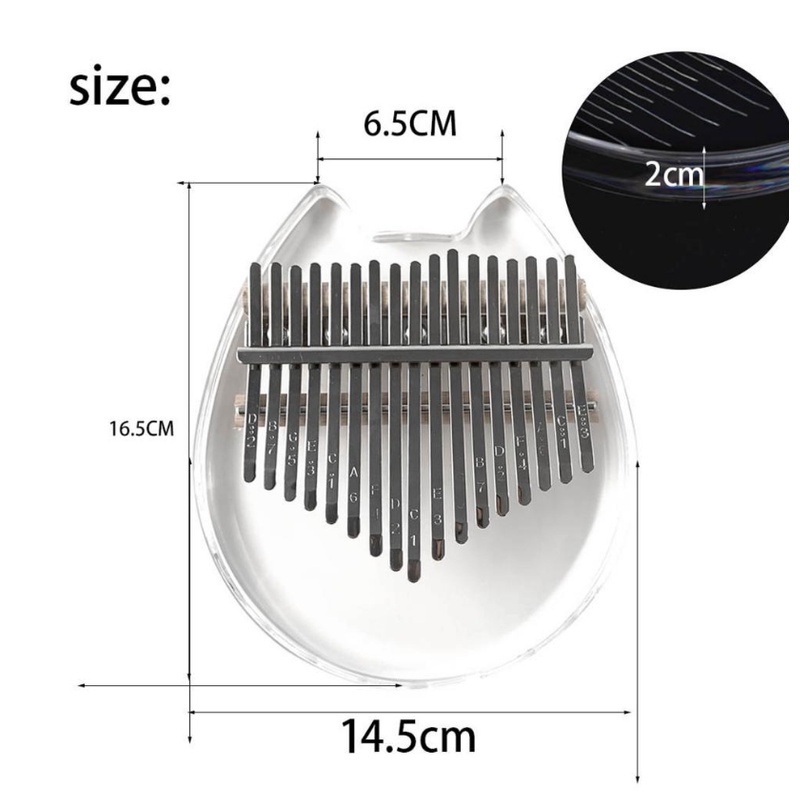 Đàn Kalimba 17 Phím, Đàn Kalimba Trong Suốt Hope Music Chính Hãng- Full Phụ Kiện