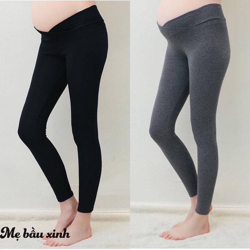 Quần Legging bầu cạp chéo, chất liệu cotton co giãn tốt, không bai, xù,mềm mịn (có đủ size S-2XL 40-75kg)