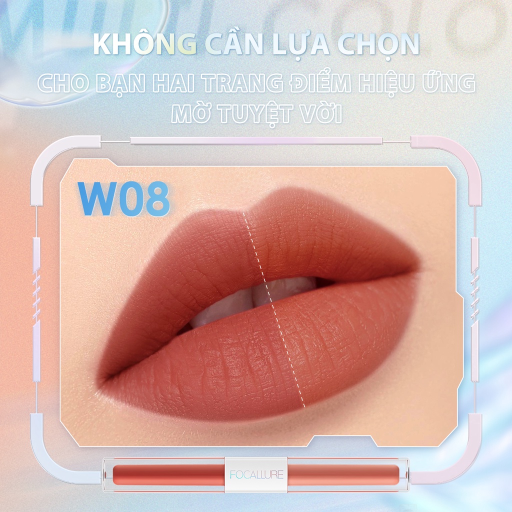 Son kem nhung lì Focallure 2 trong 1 trang điểm không bị bết dính 2.4g