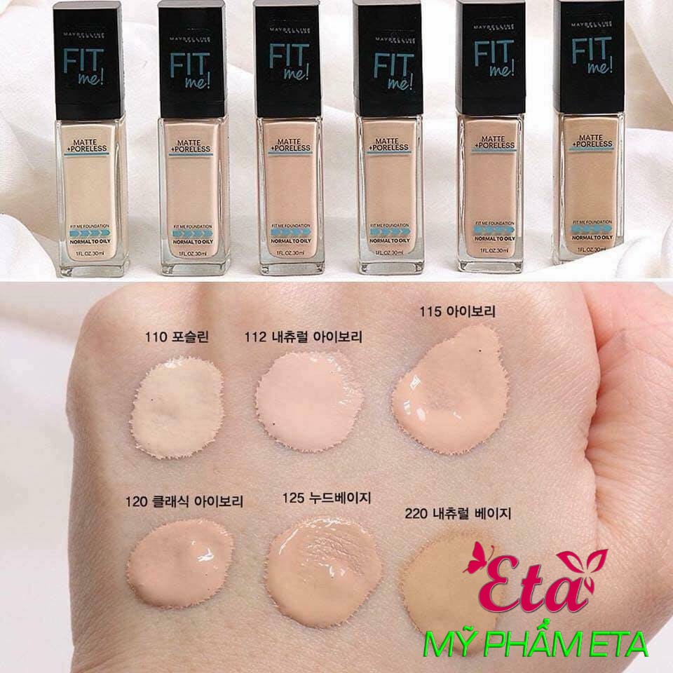 Kem nền Maybelline Fit Me MATTE PORELESS Foundation trang điểm da hoàn hảo cho da dầu và da hỗn hợp