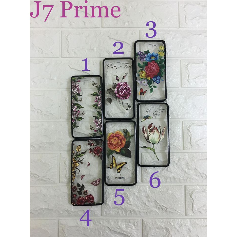 Ốp lưng thời trang đính đá viền dẻo cho Samsung Galaxy J7 Prime Tặng dây đeo điện thoại