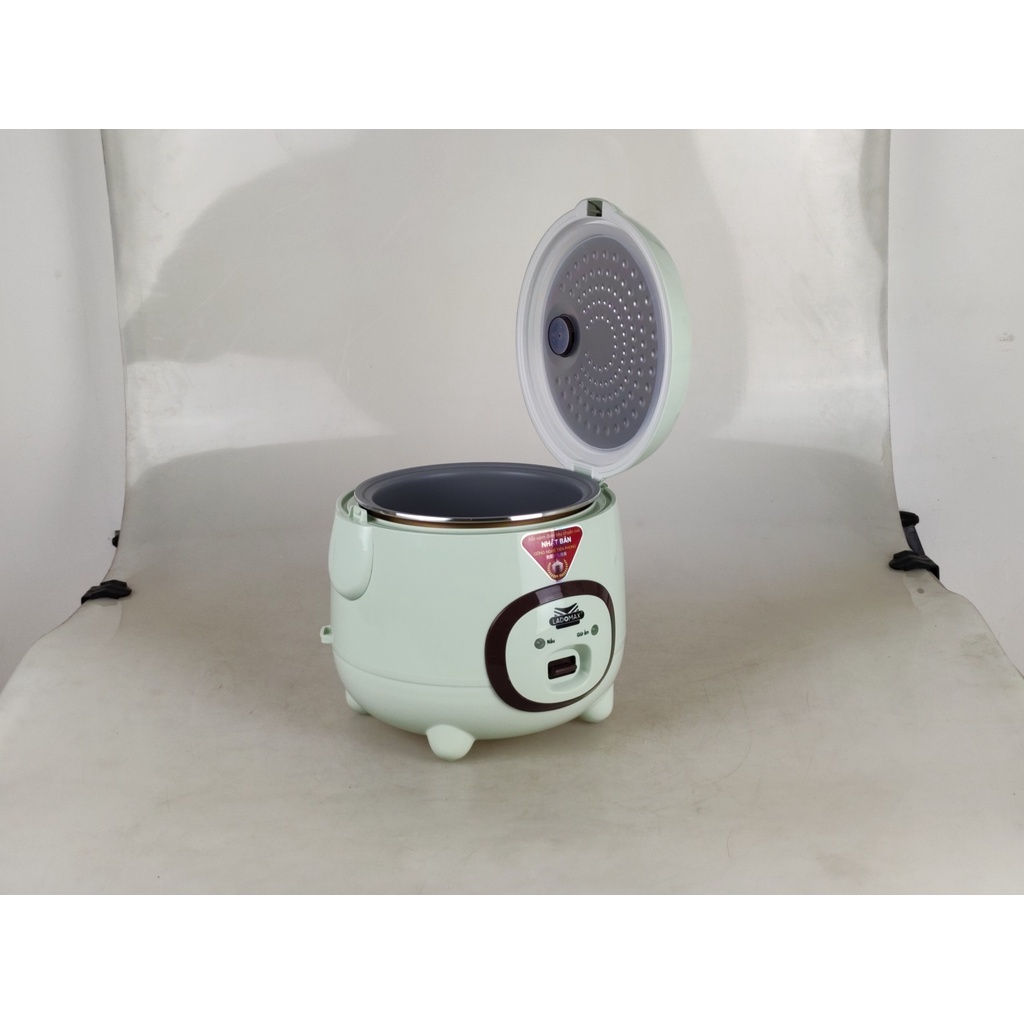 Nồi cơm điện lòng niêu Ladomax dung tích 0.8L/1.2L/1.8L màu xanh ngọc sữa, có xửng hấp-Bảo hành 12 tháng
