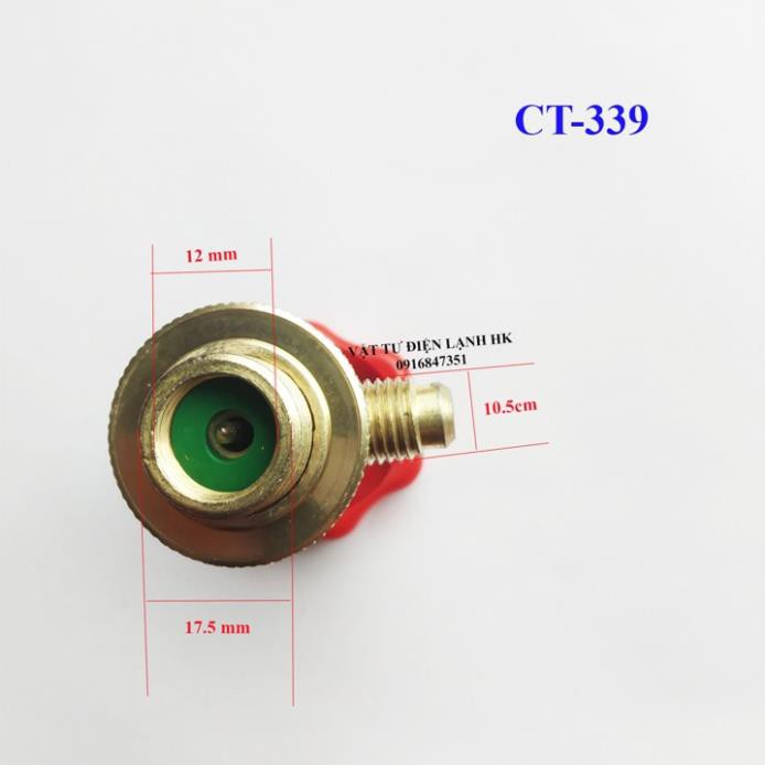 Van mở khóa gas lon Huangsen CT-338-339-340 (chọn đúng loại như hình) Valve nạp ga lạnh R12 R22 R32 R134 R410 R600