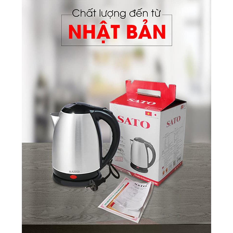 Ấm siêu tốc Inox SATO 17ST41, Công nghệ Nhật Bản – Sản xuất tại Việt Nam.