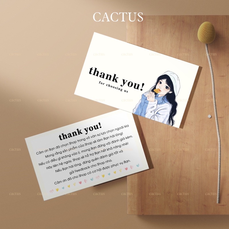 Combo 100 Card Cám Ơn, Phiếu Cảm Ơn, Card Thank You dành cho Shop Bán Hàng