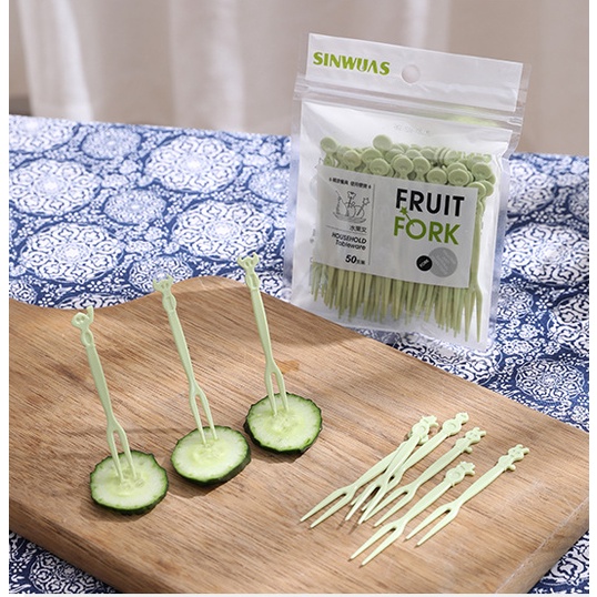 Bộ 50 Nĩa Nhựa Ăn Trái Cây Tiện Lợi