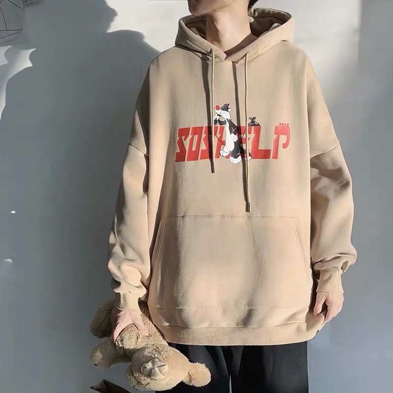 Áo Hoodie Dáng Rộng In Họa Tiết Hoạt Hình Cá Tính Dành Cho Nam | BigBuy360 - bigbuy360.vn