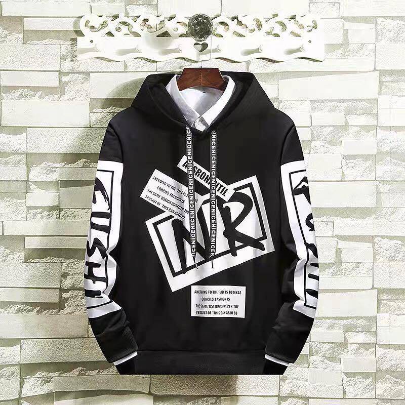 Áo Hoodie Nam Dài Tay Phối Mũ In Chữ NR Thời Trang Mixxstore TOP NAM 1000059