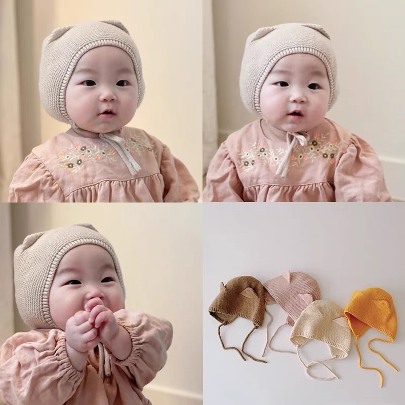 Mũ len tai mèo đáng yêu cho bé