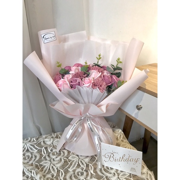 Hoa sáp thơm vĩnh cửu tặng thiệp + túi,có Nowship