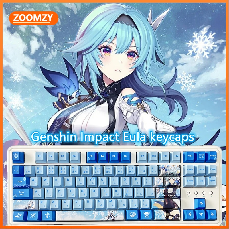 Eula theme keycap Cherry Profile PBT Dye thăng hoa bàn phím cơ học keycap Genshin Impact keycap 128 phím